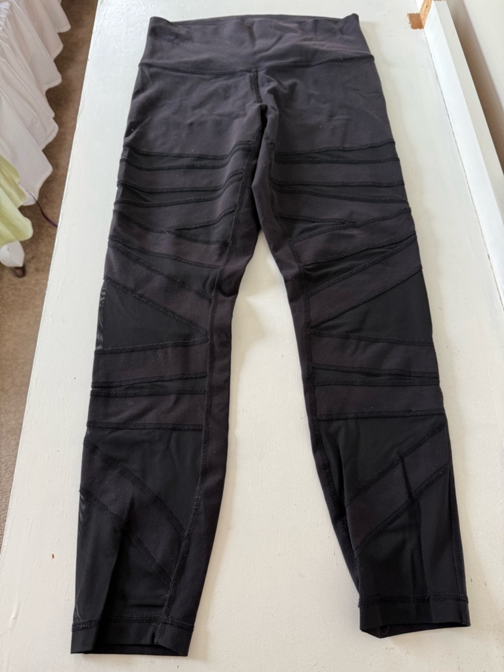 Lulu Lemon Black Patterned High-Waist Active Leggings